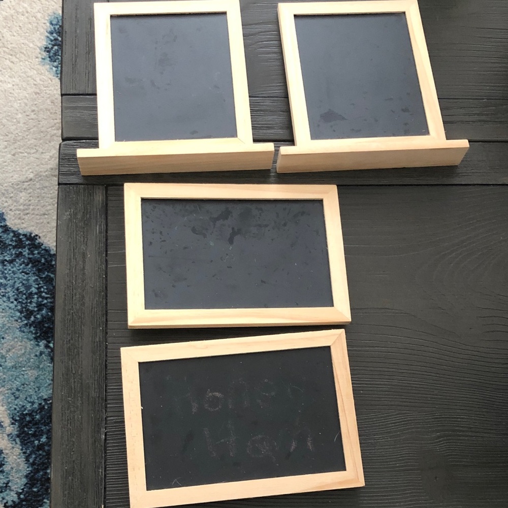Wood Framed Mini Chalkboard Signs - Set of 4